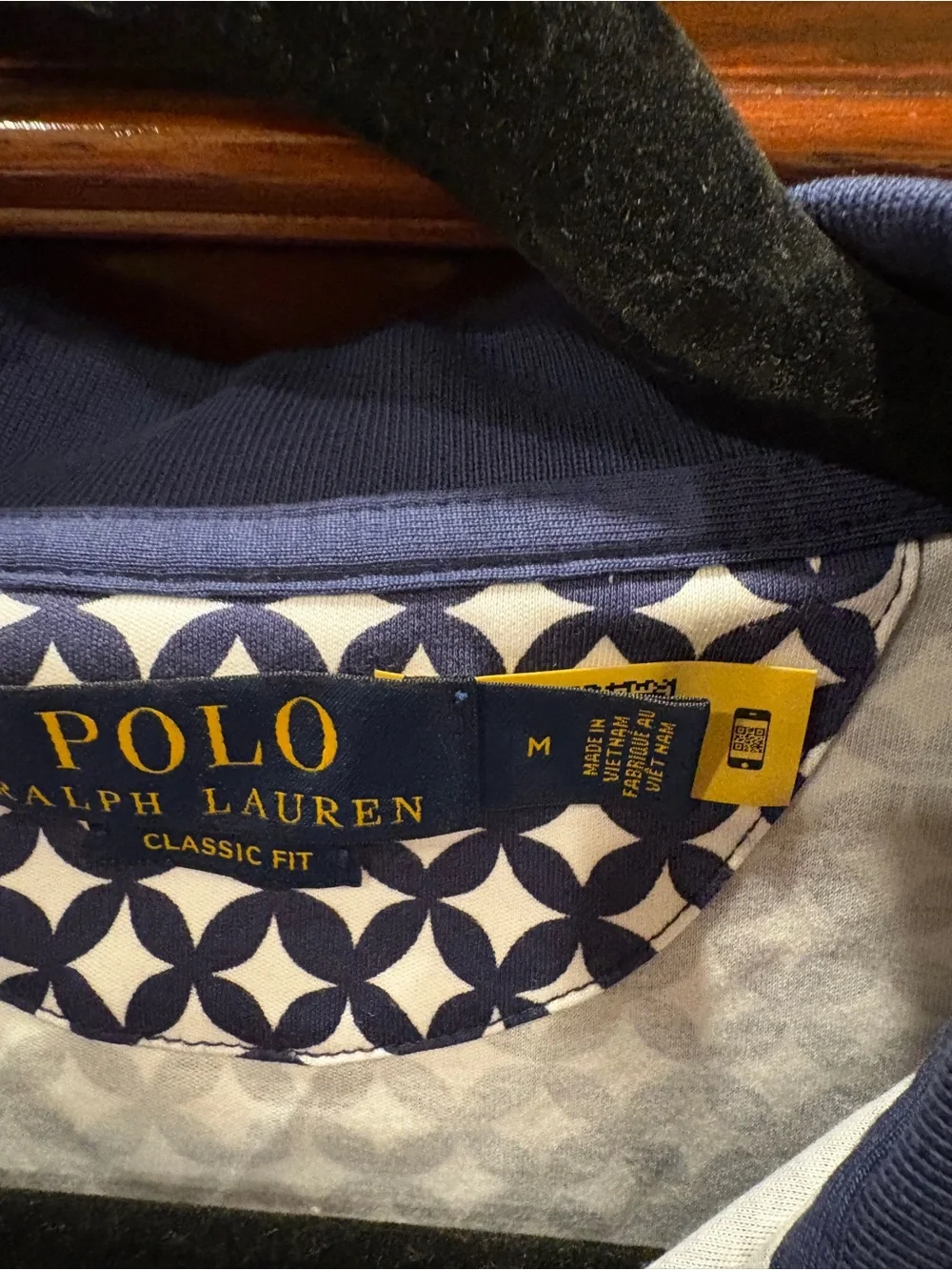 Ralph Lauren Navy and White Geometric Polo